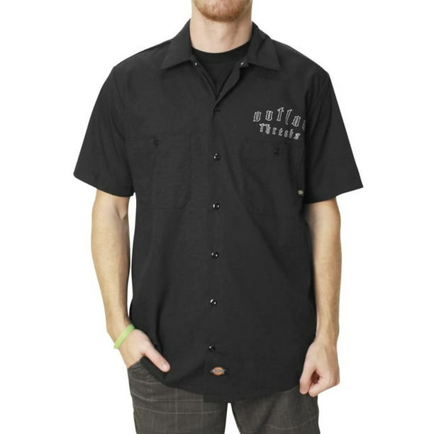 Outlaw Threadz Mens The Finger Button Up Shirt-Medium Black Outlaw Threadz Mens The Finger Button Up Shirt-Medium Black
